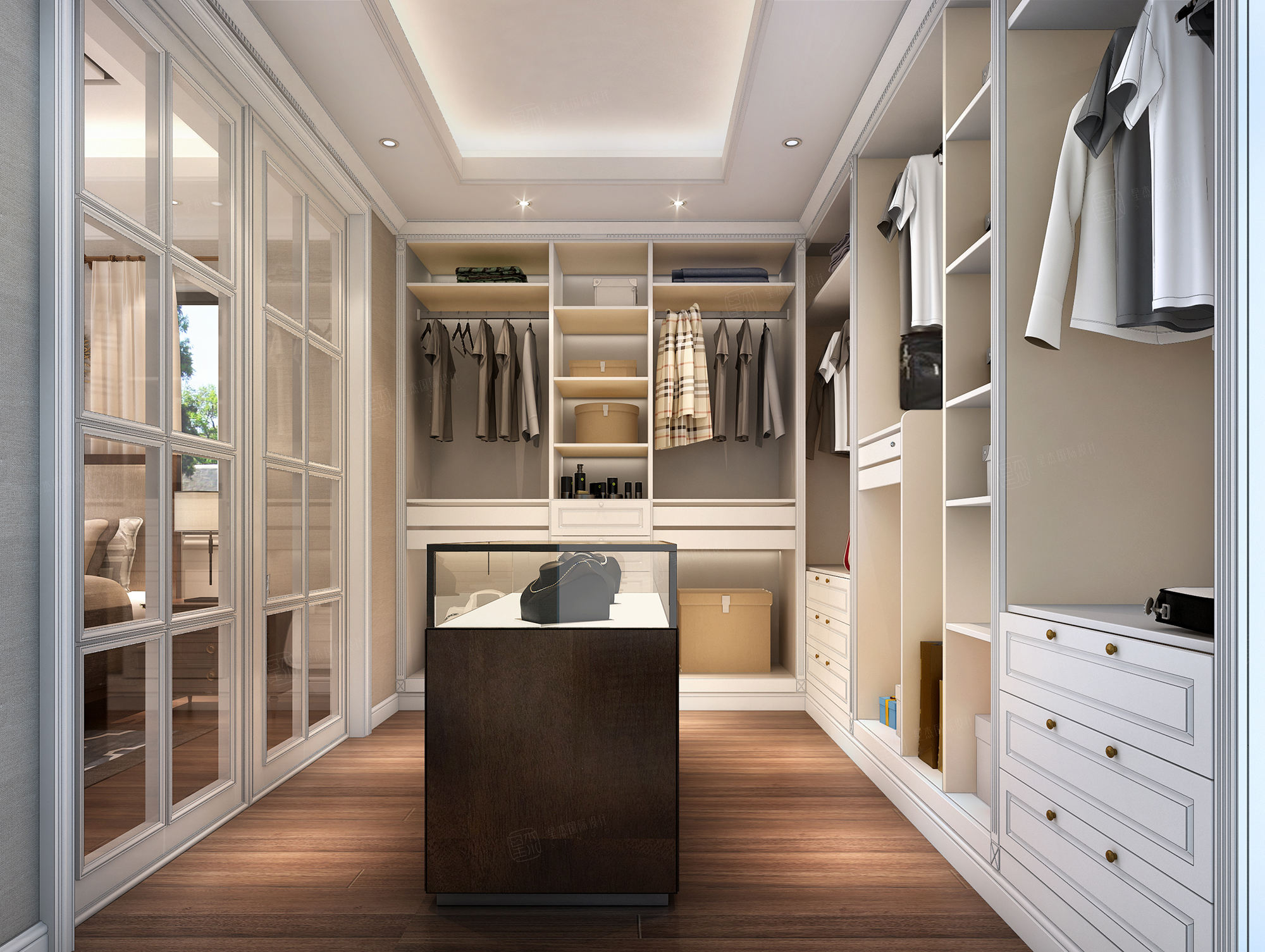 美式装修衣帽间效果图