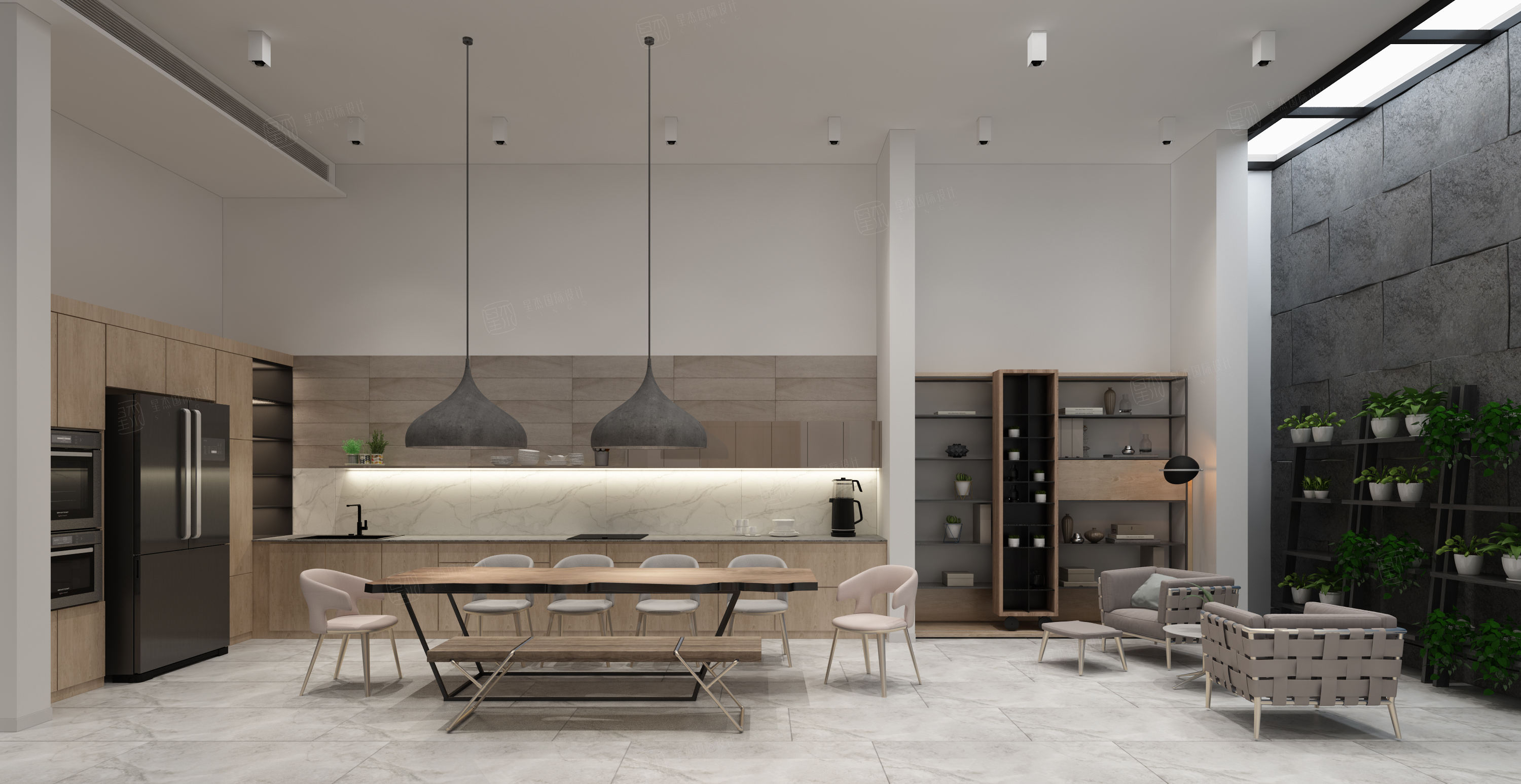 自建别墅-北欧风格装修效果图