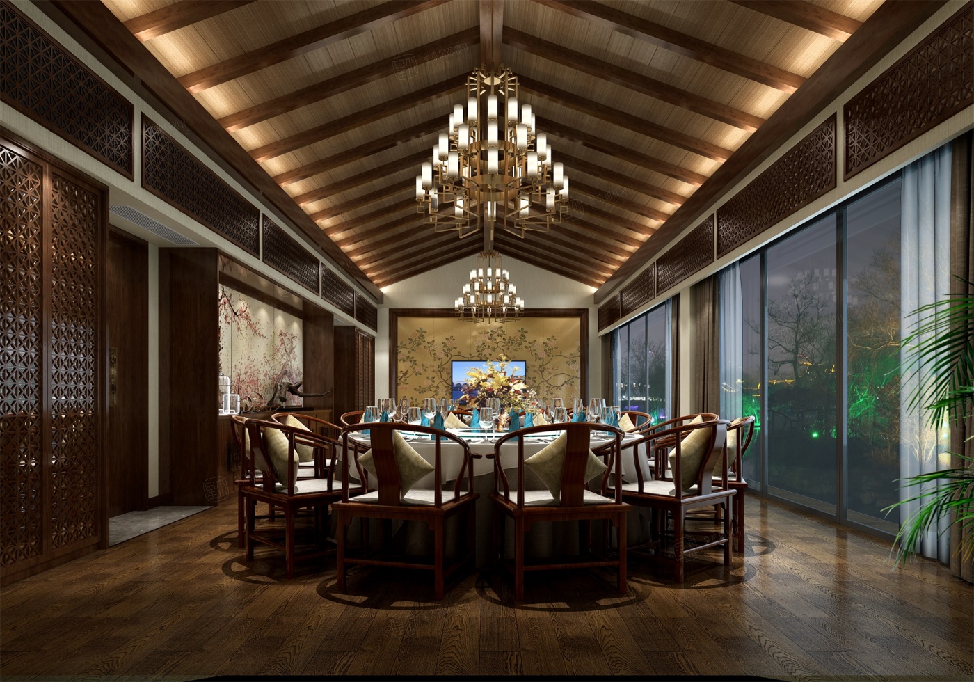 嘉定农庄会所 新中式装修效果图