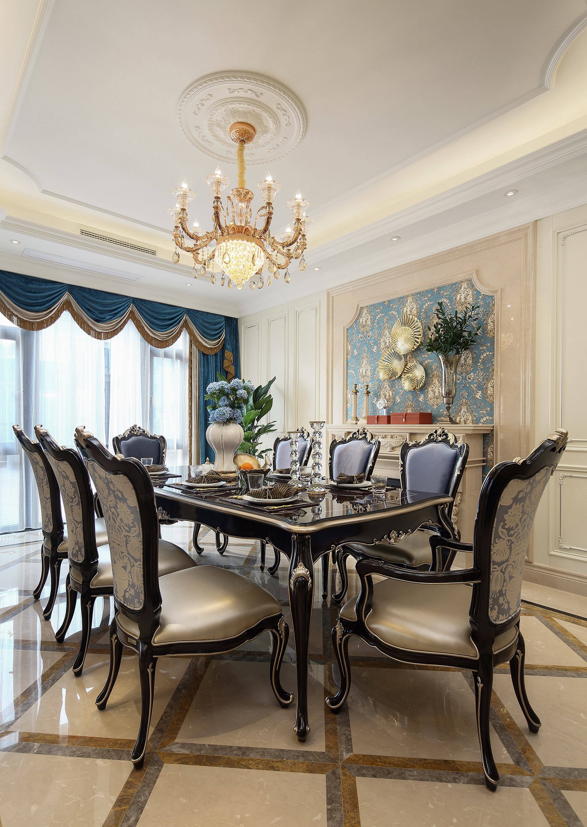 海珀宫爵(实景)_轻奢有度,浪漫刚好装修餐厅效果图