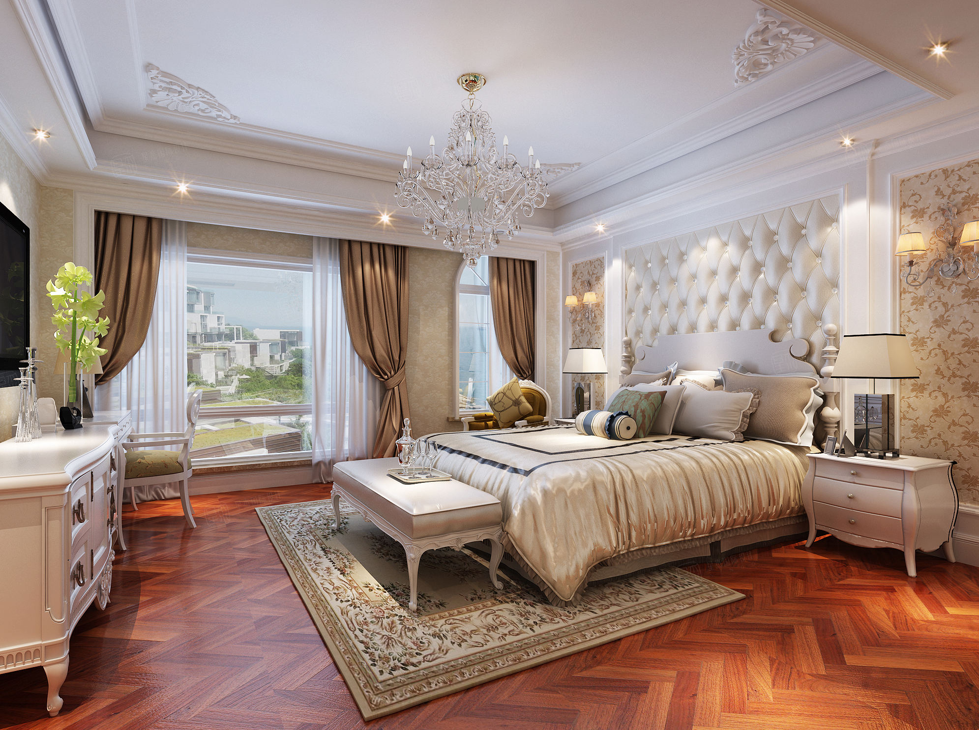 宁波案例库 香湖湾 欧美风混搭装修效果图_300~500㎡别墅装修价格费用