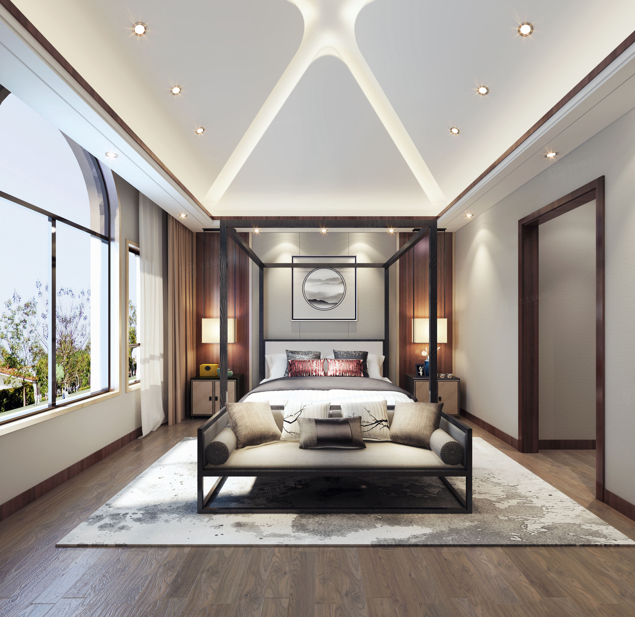 安吉玫瑰园联排别墅,别墅装修-新中式别墅装修价格