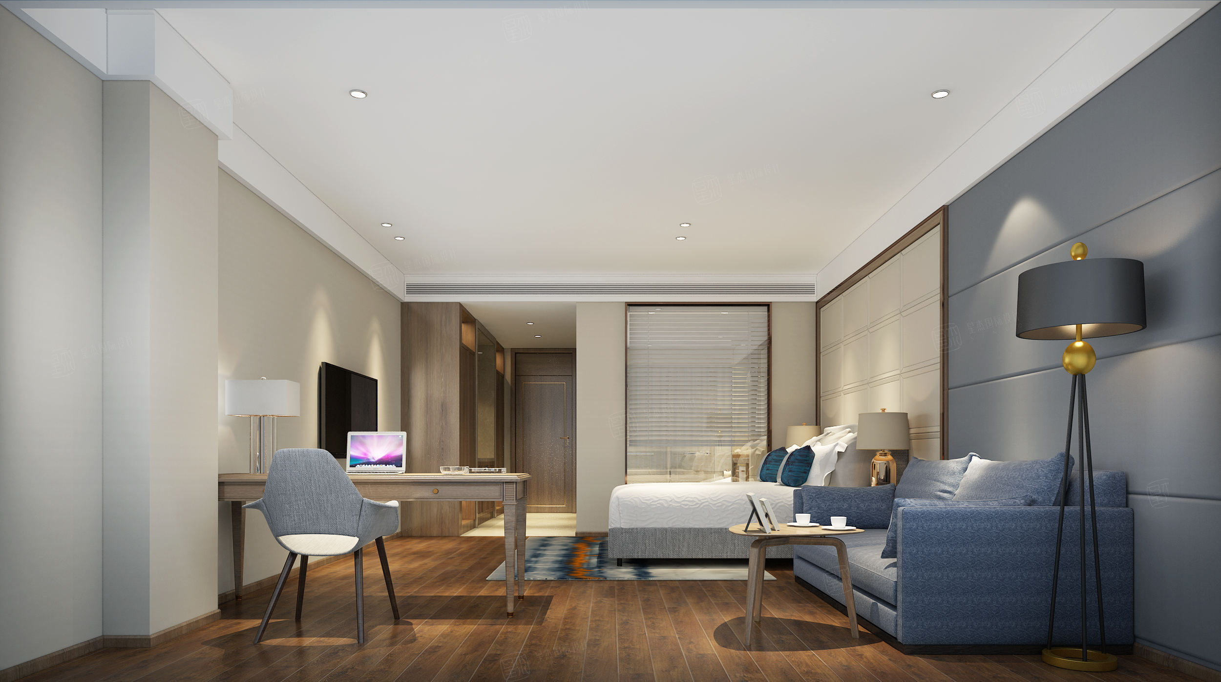 商务酒店_五星级标准装修卧室效果图