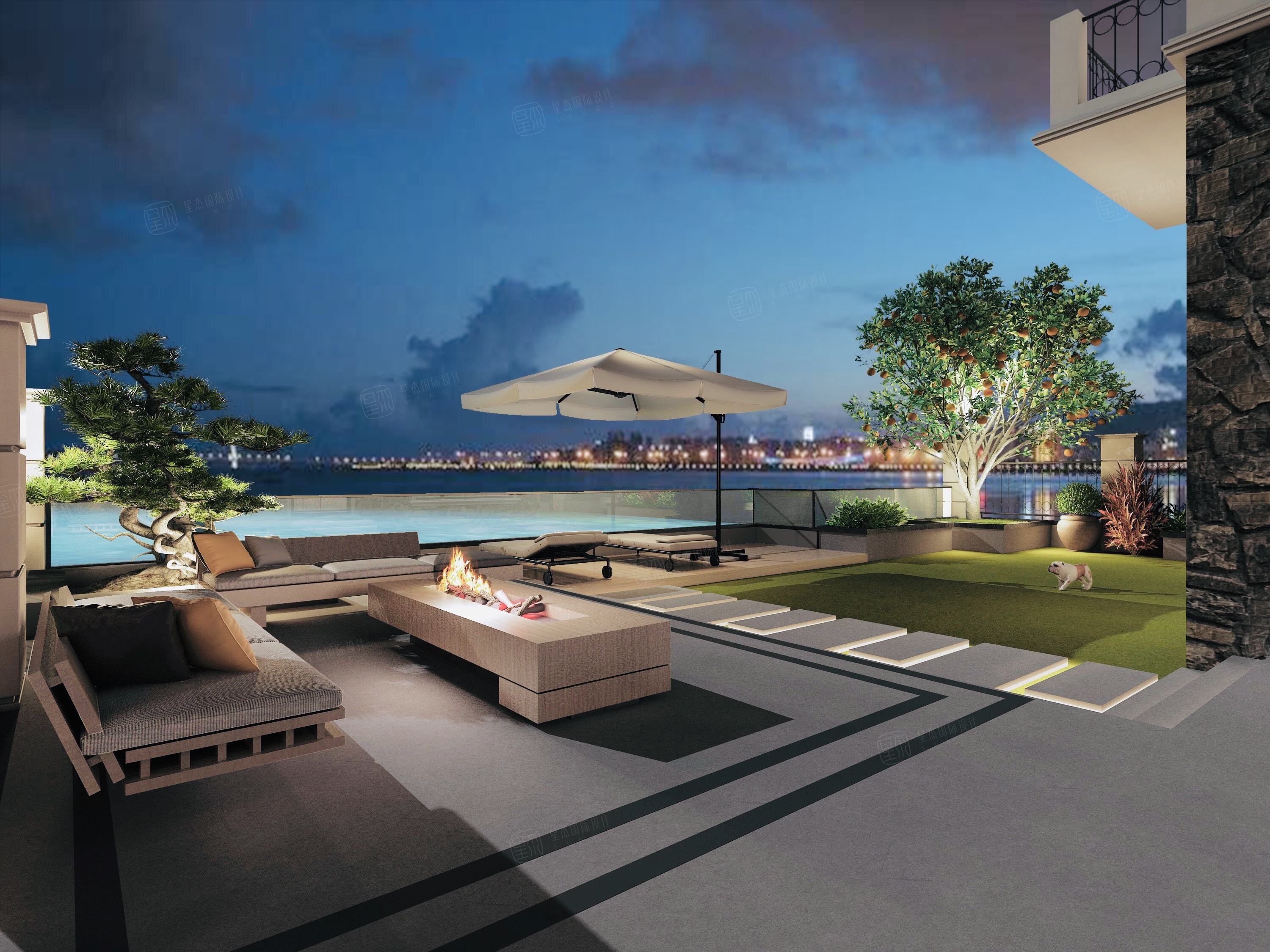 泰晤士小镇软装效果图-独栋别墅轻奢装修价格-星杰别墅软装