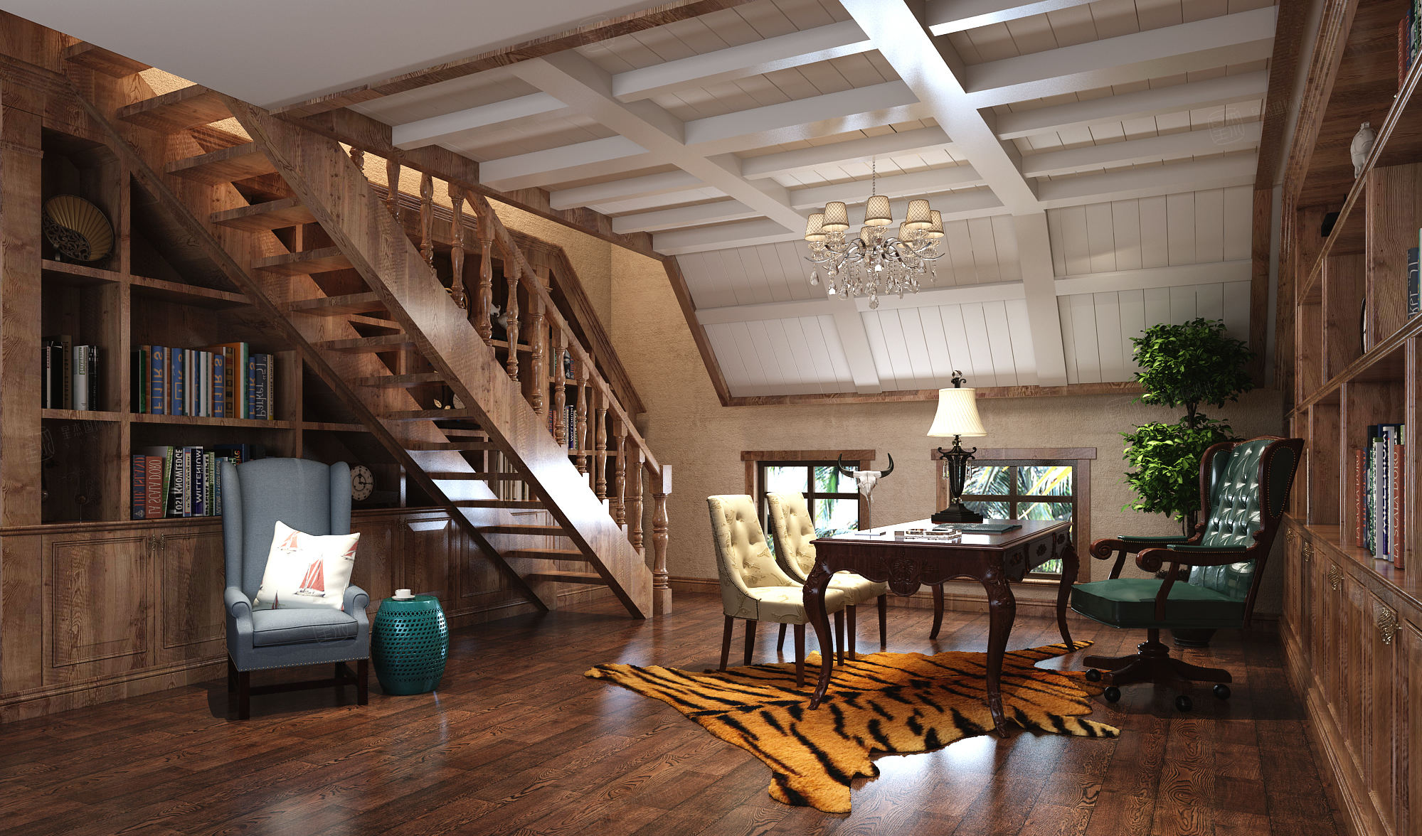 简美装修地下室效果图