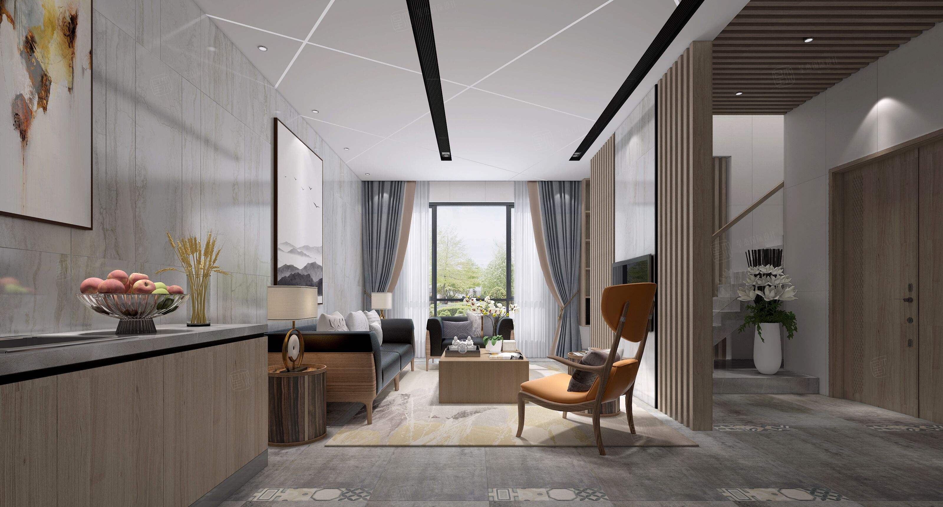 金科王府_纵享现代轻奢装修负一楼效果图