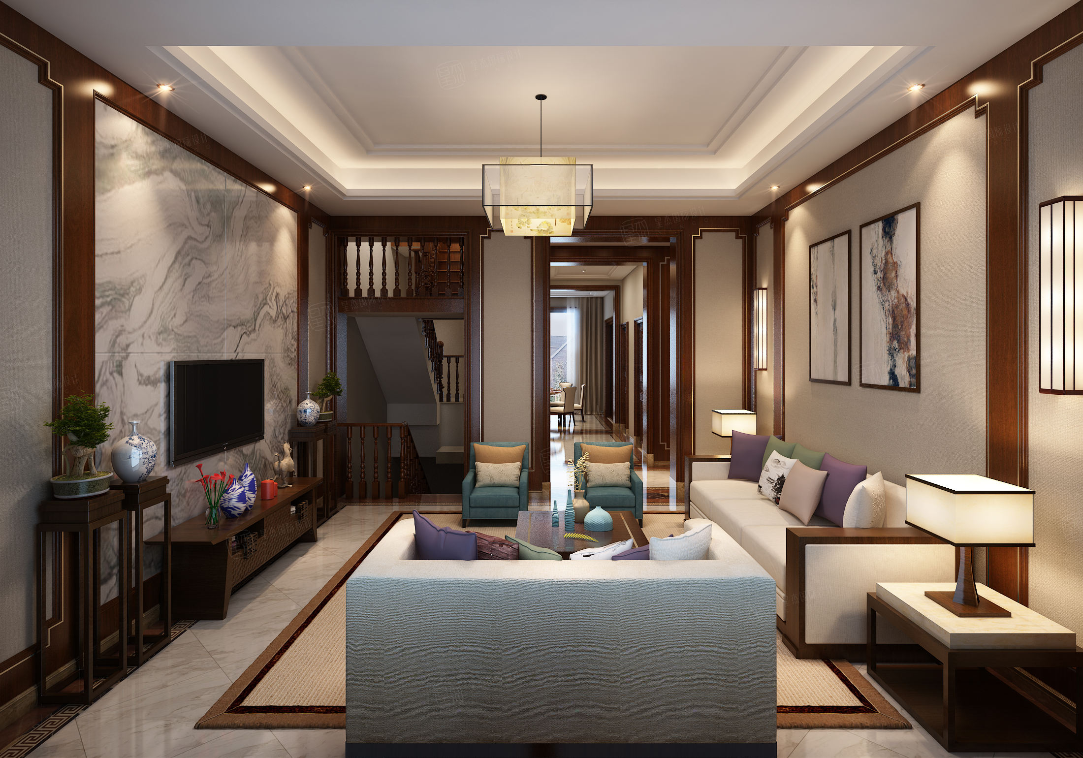 新中式装修客厅效果图