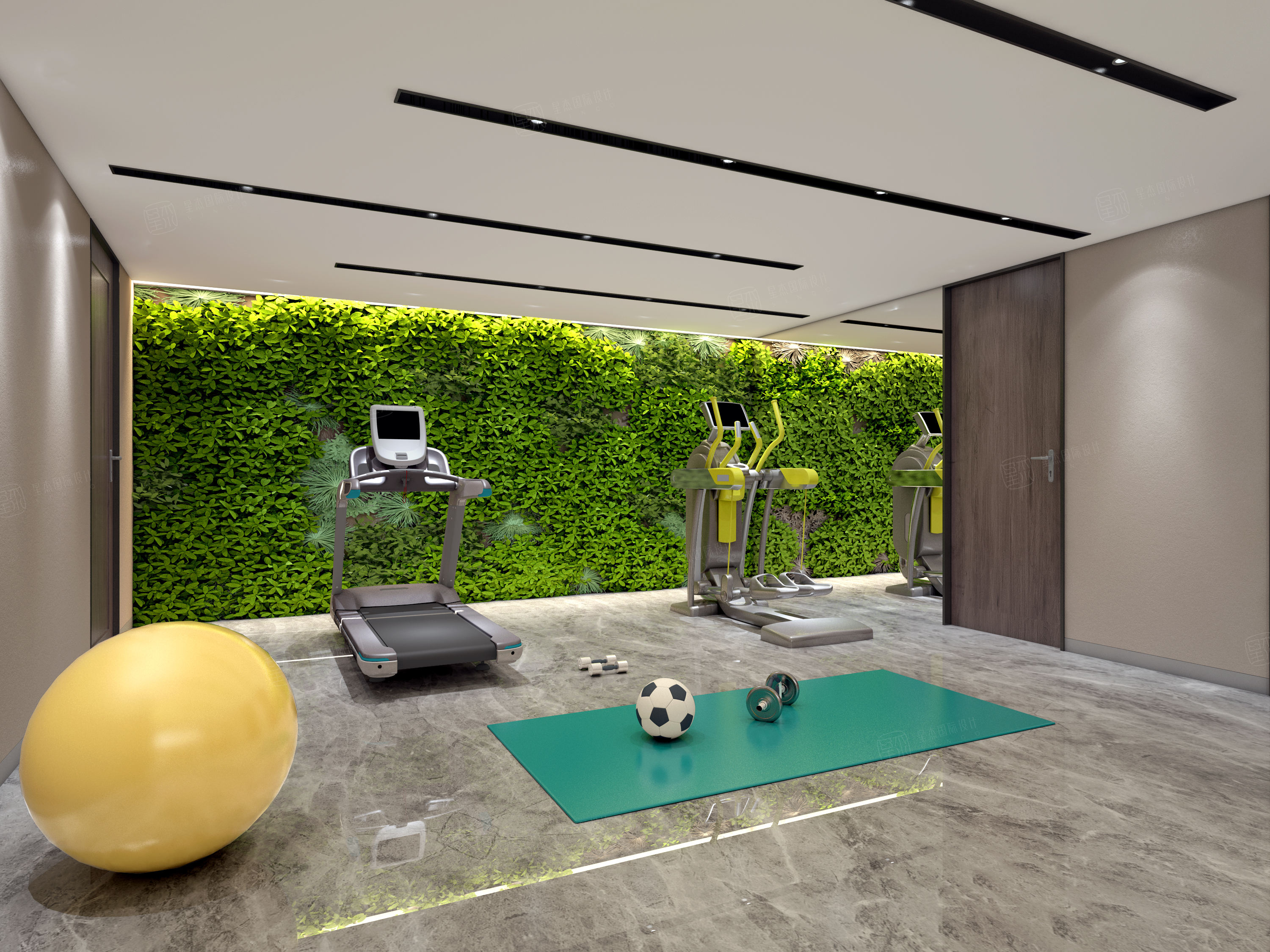 现代简约装修地下室效果图