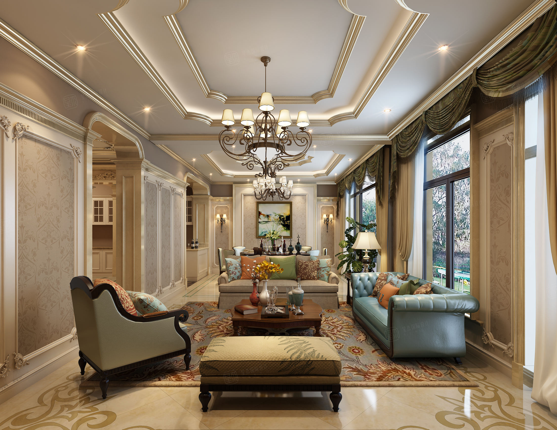 简美装修客厅效果图